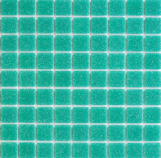 Sample of Modwalls Brio Glass Mosaic Tile | Tropic | Green | Colorful Modern & Midcentury glass tile for kitchens, bathrooms, backsplashes, showers, pools & outdoors.