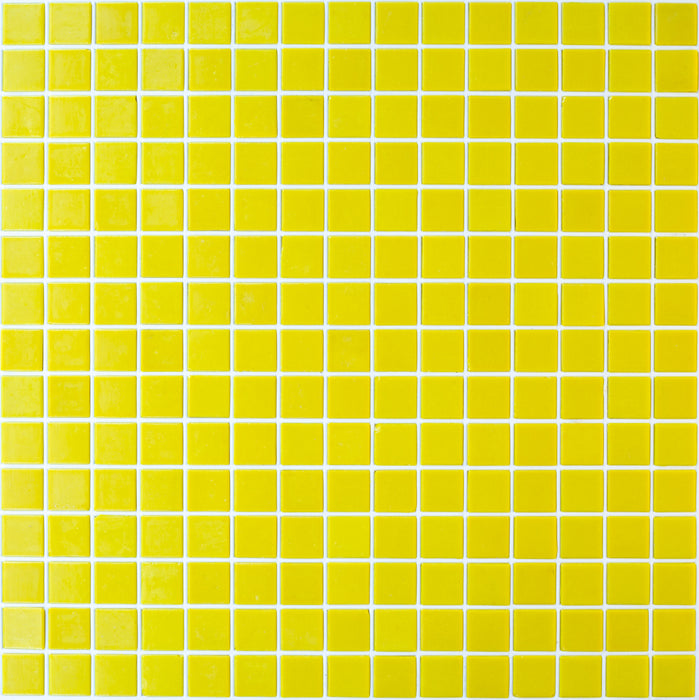 Modwalls Brio Glass Mosaic Tile | Tulip | Yellow | Colorful Modern & Midcentury glass tile for kitchens, bathrooms, backsplashes, showers, pools & outdoors.