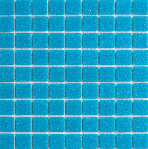 Sample of Modwalls Brio Glass Mosaic Tile | Turquoise | Blue | Colorful Modern & Midcentury glass tile for kitchens, bathrooms, backsplashes, showers, pools & outdoors.