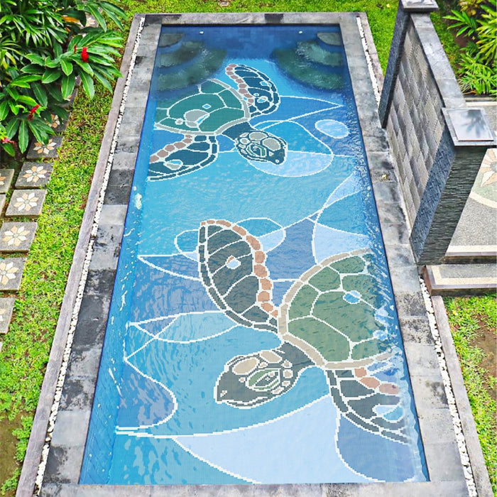 This depicts a custom porcelain tile mural.
