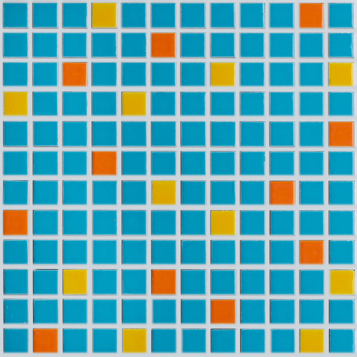 Vita Mosaic Porcelain Tile | Blue Skies Blend | Gloss