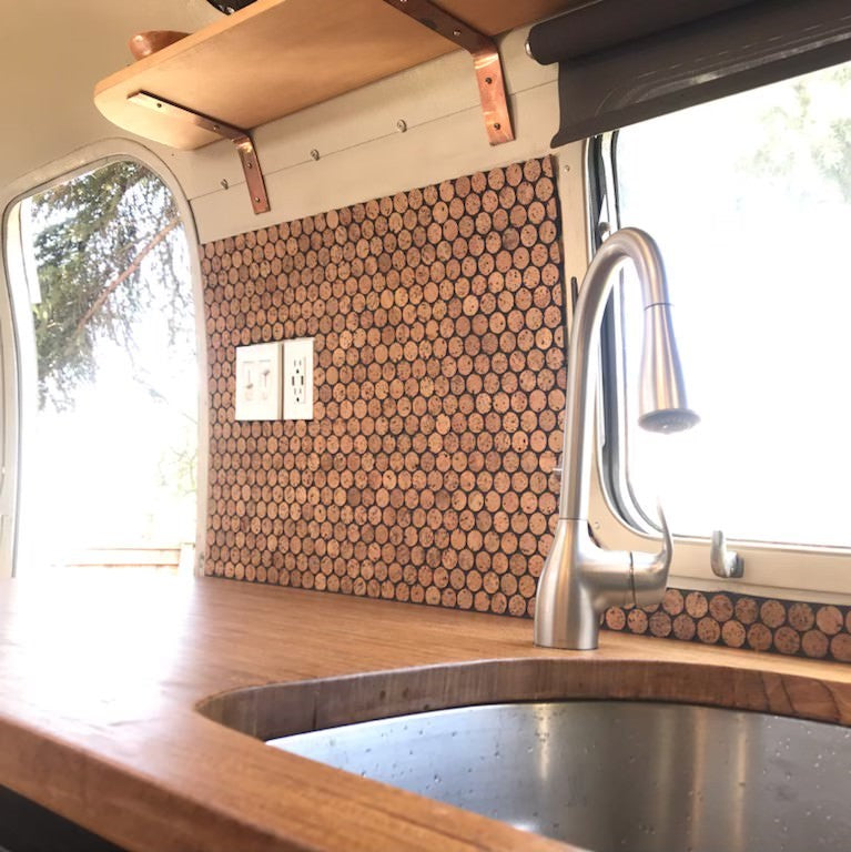 Modwalls CorkDotz Cork Tile | Sustainably sourced cork penny round tile for kitchens, backsplashes, bar areas, bathrooms and spas.