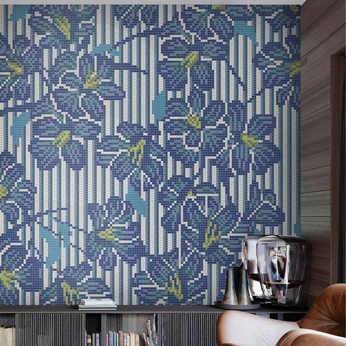 This depicts a custom porcelain tile mural.