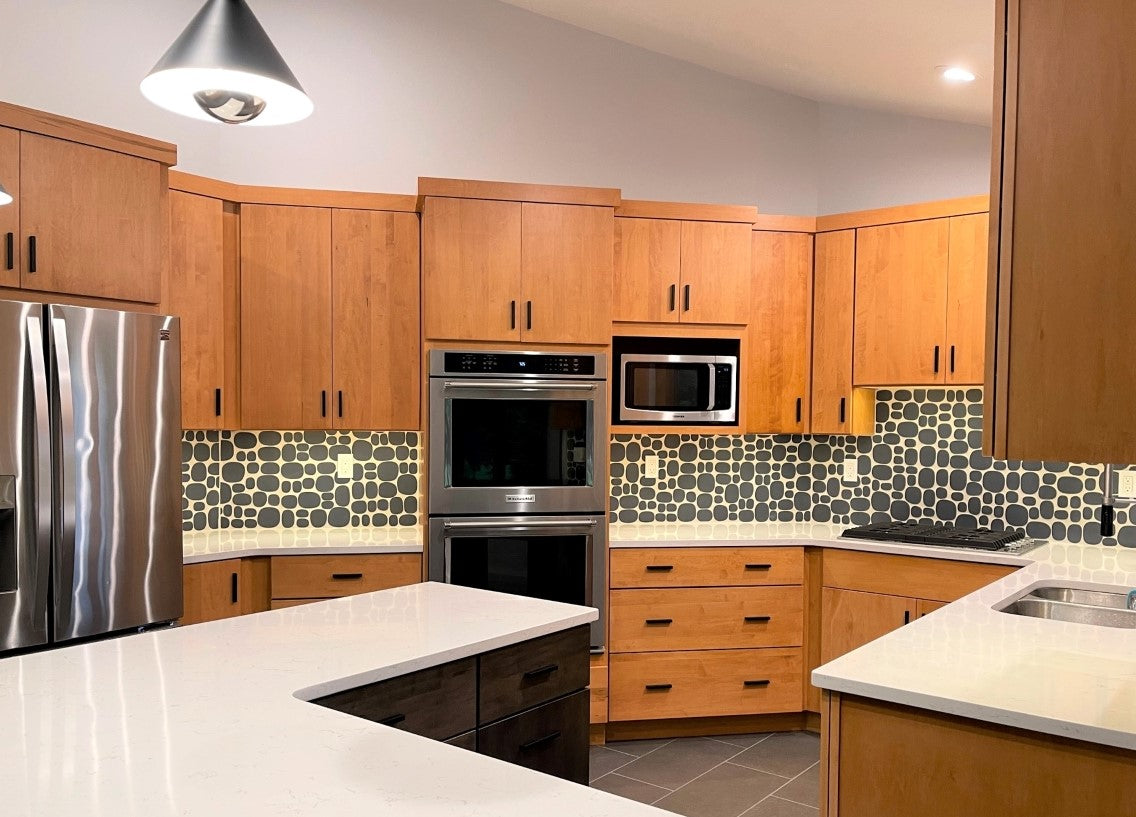 Modwalls Rex Rox Handmade Ceramic Tile | Eclipse Black | Midcentury tile designed by artist Rex Ray exclusively for Modwalls. Can be used for backsplashes, kitchens, bathrooms, showers & feature areas.