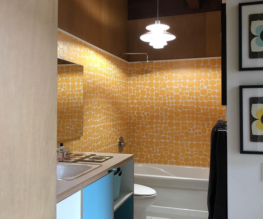 Modwalls Rex Rox Handmade Ceramic Tile | Solar Yellow | Midcentury tile designed by artist Rex Ray exclusively for Modwalls. Can be used for backsplashes, kitchens, bathrooms, showers & feature areas.