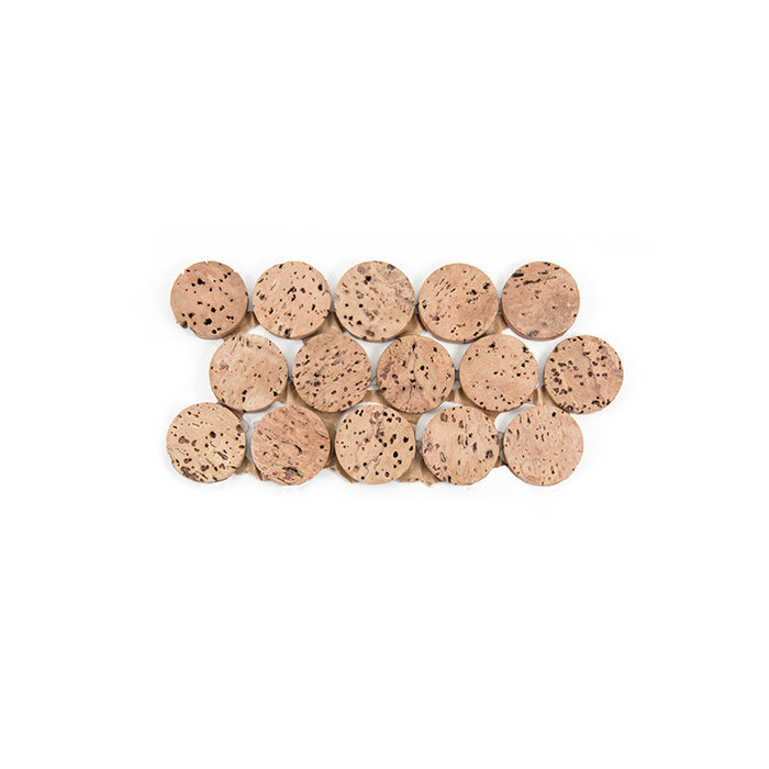 Modwalls CorkDotz Small Cork Penny Round Tile | Round Tile | Brown | Modern and eco-friendly tile for kitchens, backsplashes, bathrooms & floors.