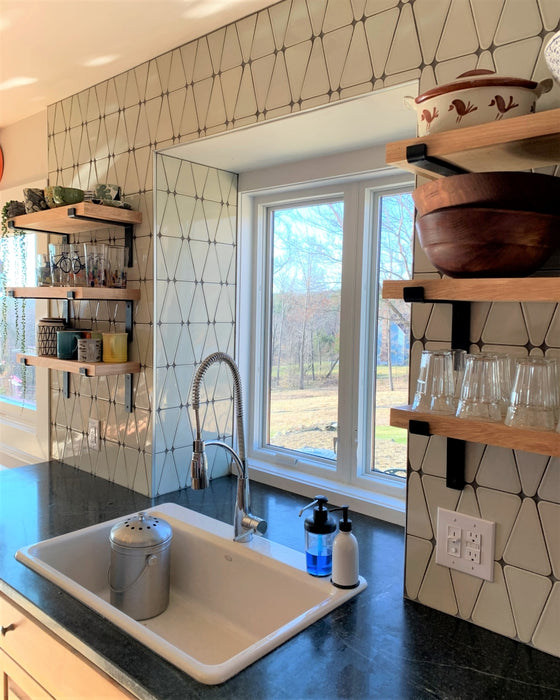 Modwalls Kiln Handmade Ceramic Tile | Wedge | Colorful Modern tile for backsplashes, kitchens, bathrooms, showers & feature areas.