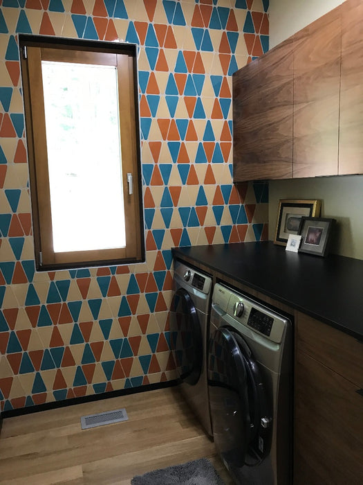Modwalls Kiln Handmade Ceramic Tile | Wedge | Colorful Modern tile for backsplashes, kitchens, bathrooms, showers & feature areas.