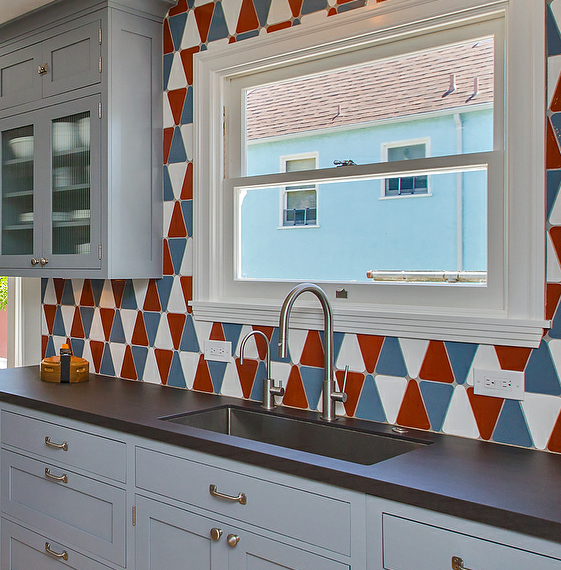 Modwalls Kiln Handmade Ceramic Tile | Wedge | Colorful Modern tile for backsplashes, kitchens, bathrooms, showers & feature areas. 