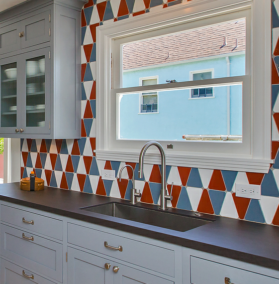Modwalls Kiln Handmade Ceramic Tile | Wedge | Colorful Modern tile for backsplashes, kitchens, bathrooms, showers & feature areas.