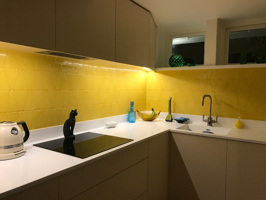 Modwalls Kiln Handmade Ceramic Tile | Wedge | Colorful Modern tile for backsplashes, kitchens, bathrooms, showers & feature areas.