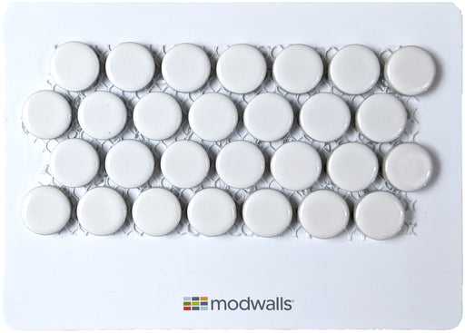 Sample Moddotz Porcelain Penny Round Tile | Marshmallow - Modwalls