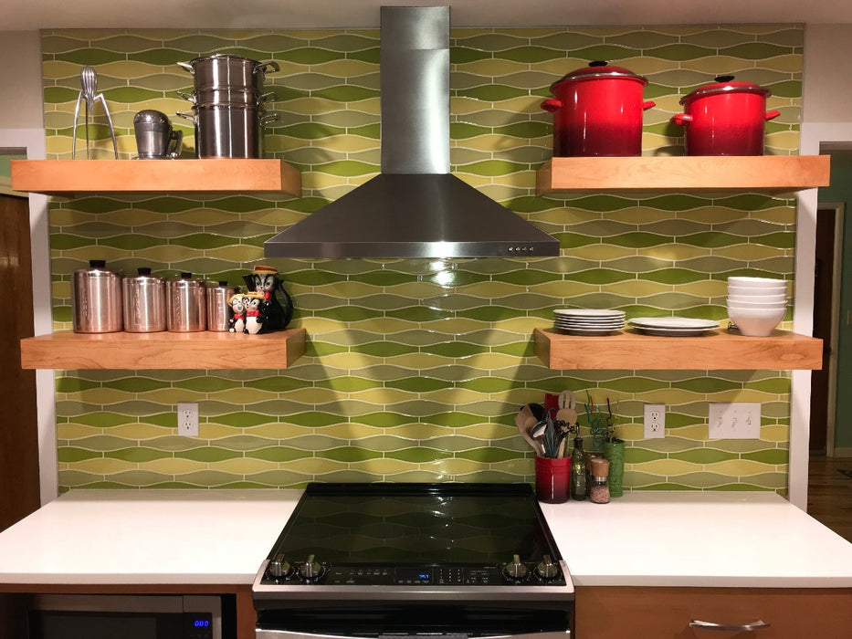 Modwalls Kiln Ceramic Minnow Tile | 103 Colors | Modern tile for backsplashes, kitchens, bathrooms and showers