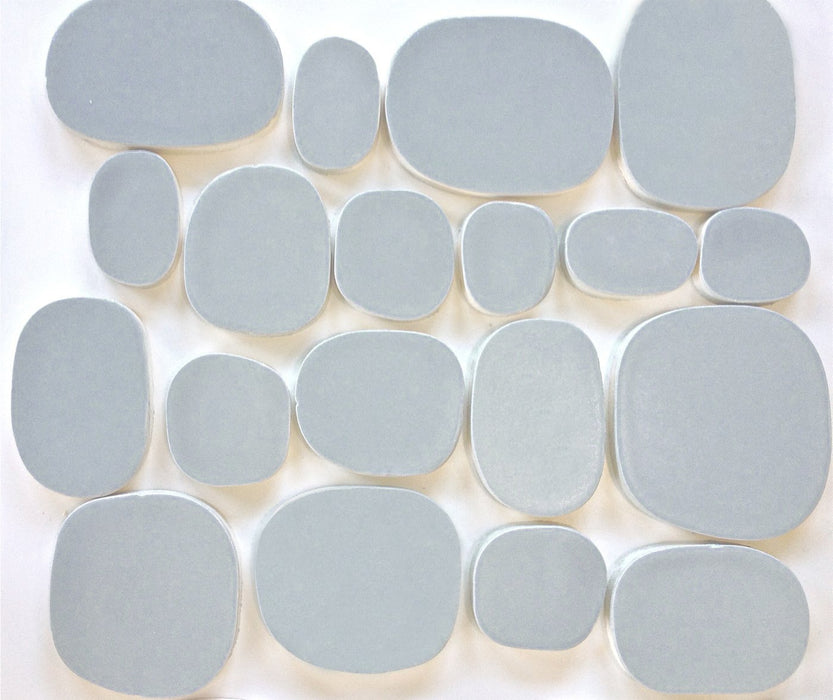 Modwalls Rex Ray Studio Rox Ceramic Tile | Alloy | Gray | Colorful Modern & Midcentury tile for interior walls, bathrooms, kitchens, backsplashes, showers.
