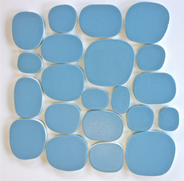 Modwalls Rex Ray Studio Rox Ceramic Tile | Sputnik | Blue | Colorful Modern & Midcentury tile for interior walls, bathrooms, kitchens, backsplashes, showers.