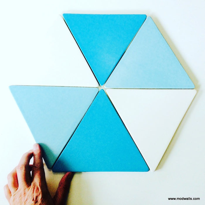 Modwalls Basis Triangle 8" Ceramic Floor Tile | 32 Colors | Modern tile for backsplashes, kitchens, bathrooms, showers, pools, outdoor and floors