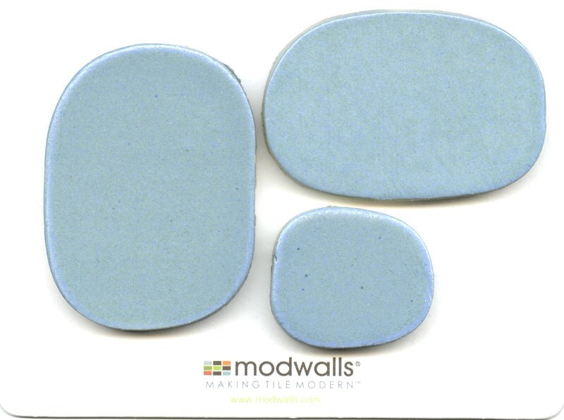 Sample of Modwalls Rex Ray Studio Rox Ceramic Tile | Sputnik | Blue| Colorful Modern & Midcentury tile for interior walls, bathrooms, kitchens, backsplashes, and showers.