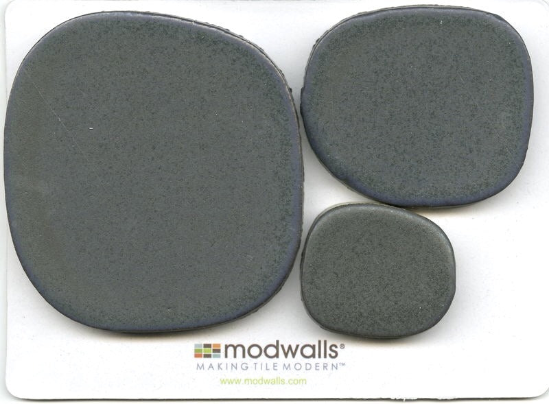 Sample of Modwalls Rex Ray Studio Rox Ceramic Tile | Eclipse | Black | Colorful Modern & Midcentury tile for interior walls, bathrooms, kitchens, backsplashes, and showers.