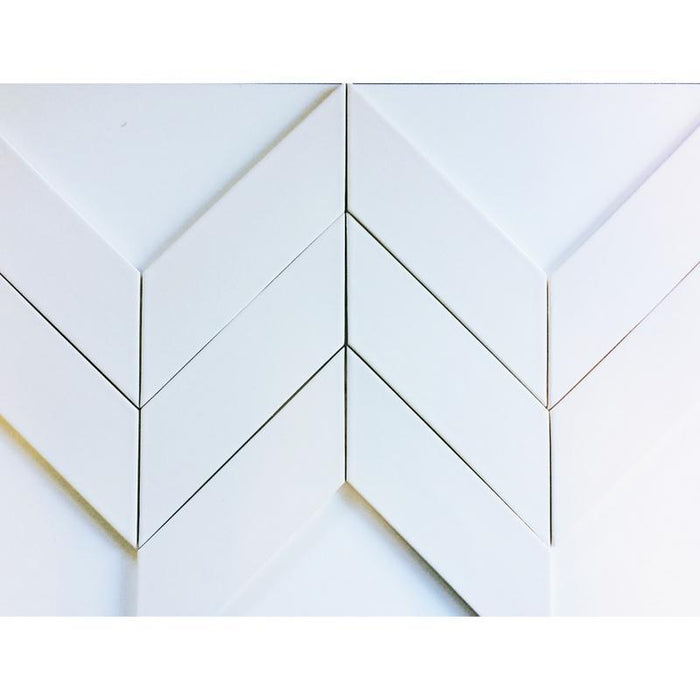 Modwalls Basis Chevron 4x12 Ceramic Floor Tile | 32 Colors | Modern tile for backsplashes, kitchens, bathrooms, showers, pools, outdoor and floors