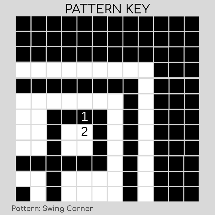 Vita Porcelain Mosaic Tile | Custom Pattern Border Swing Corner