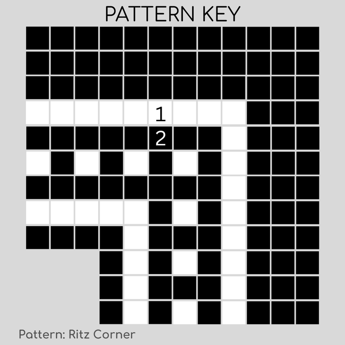 Vita Porcelain Mosaic Tile | Custom Pattern Border Ritz Corner