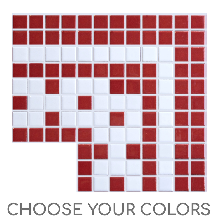 Vita Porcelain Mosaic Tile | Custom Pattern Border Link Corner