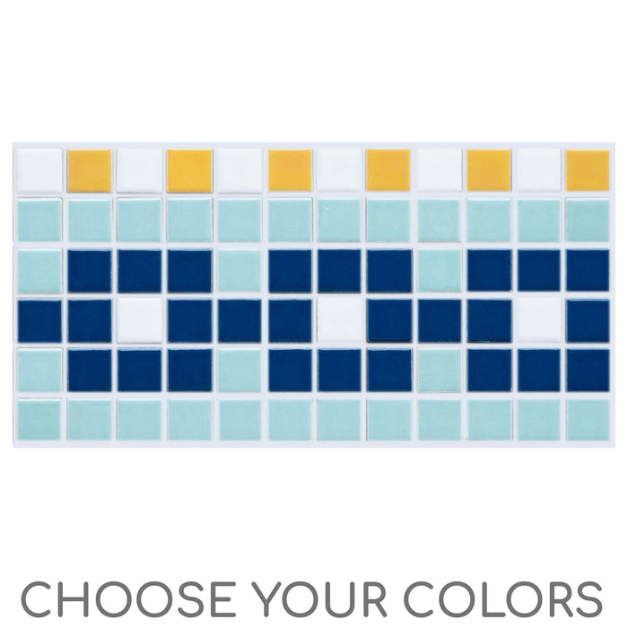 Sample of Vita Porcelain Mosaic Tile | Custom Pool Waterline Pattern Mariner