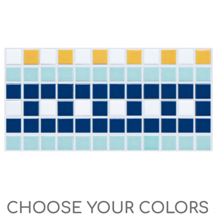 Vita Porcelain Mosaic Tile | Custom Pool Waterline Pattern Nautilus