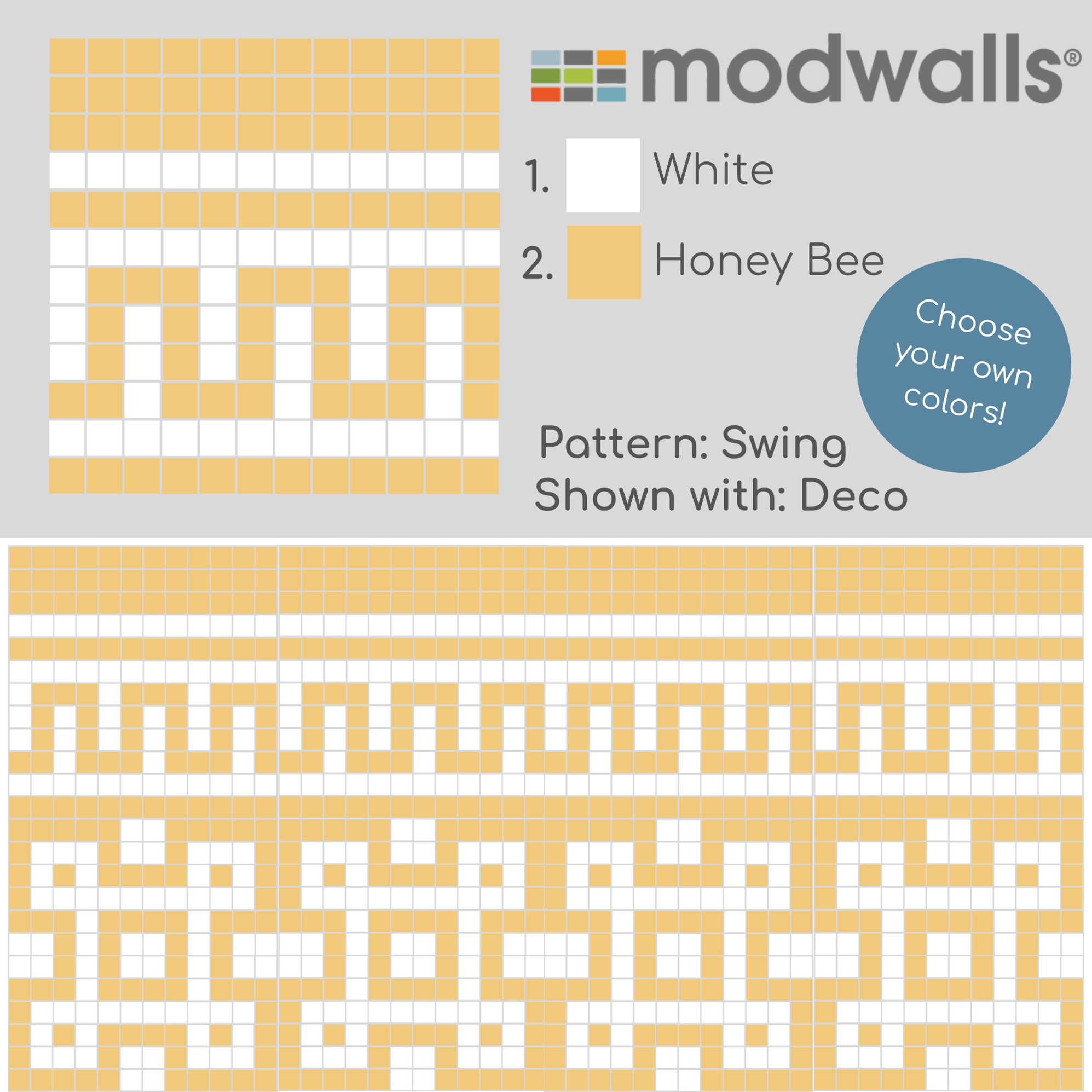 Vita Porcelain Mosaic Tile | Custom Pattern Border Swing — Modwalls