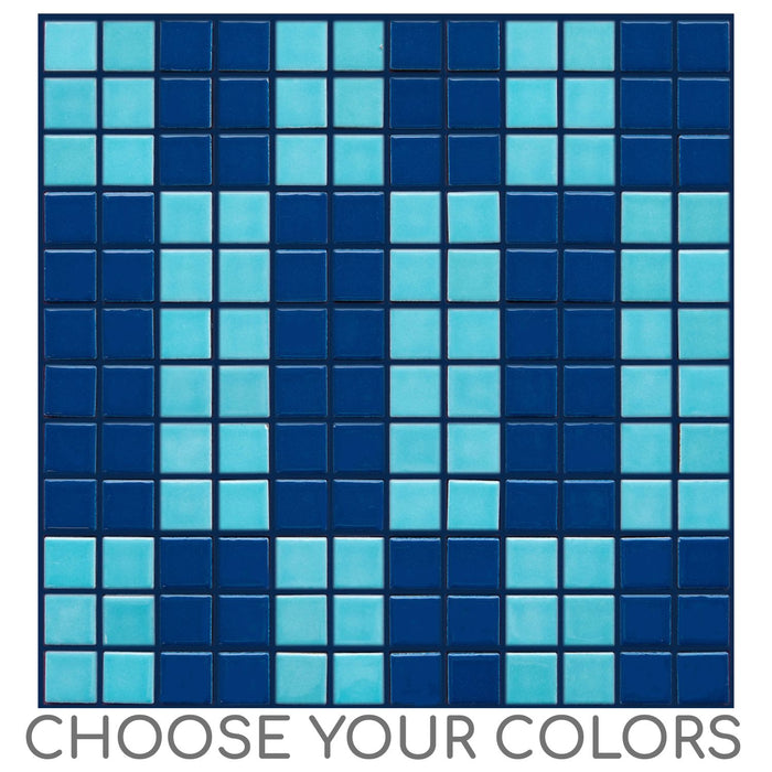 Sample of Vita Porcelain Mosaic Tile | Custom Pattern Skyline