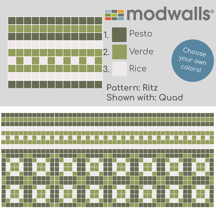 Vita Porcelain Mosaic Tile | Custom Pattern Border Ritz