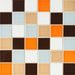 Modwalls Clayhaus Handmade Ceramic Mosaic Tile | 2” square stacked in orange, brown, blue and white| Colorful Modern tile for backsplashes, kitchens, bathrooms, showers & feature areas. 