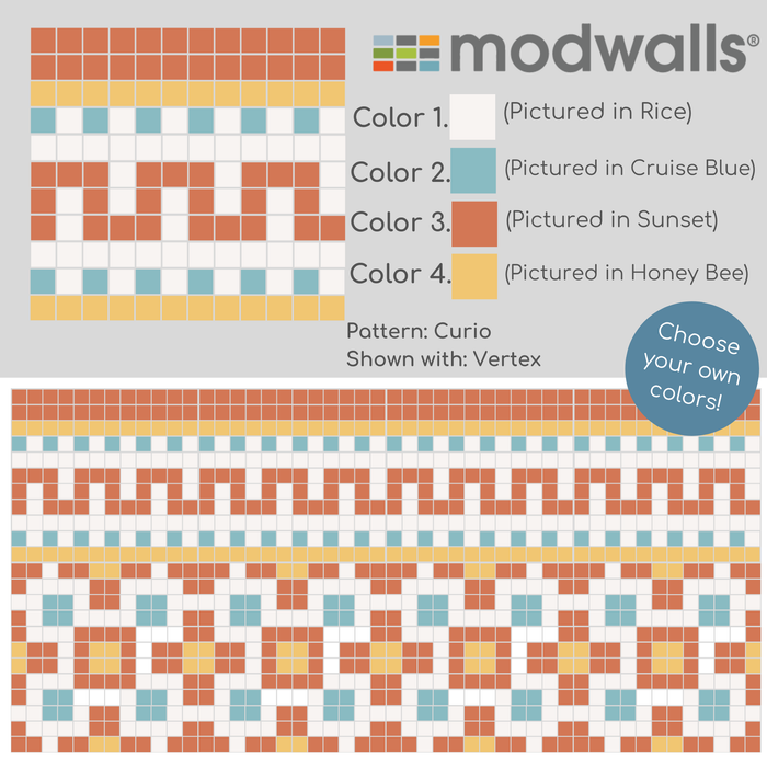 Vita Porcelain Mosaic Tile | Custom Pattern Border Curio