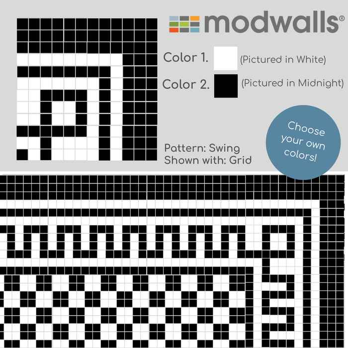 Vita Porcelain Mosaic Tile | Custom Pattern Border Swing Corner