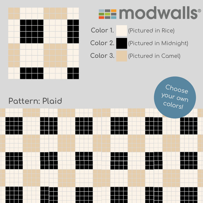 Sample of Vita Porcelain Mosaic Tile | Custom Pattern Plaid