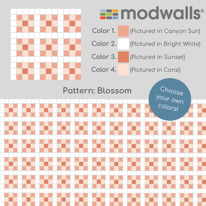 Vita Porcelain Mosaic Tile | Custom Pattern Blossom
