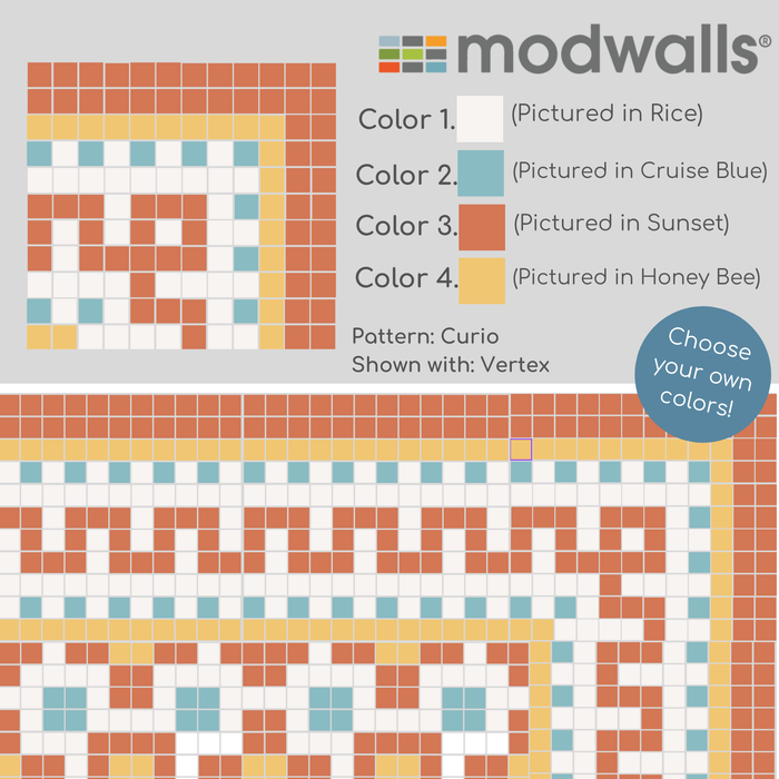 Vita Porcelain Mosaic Tile | Custom Pattern Border Curio Corner