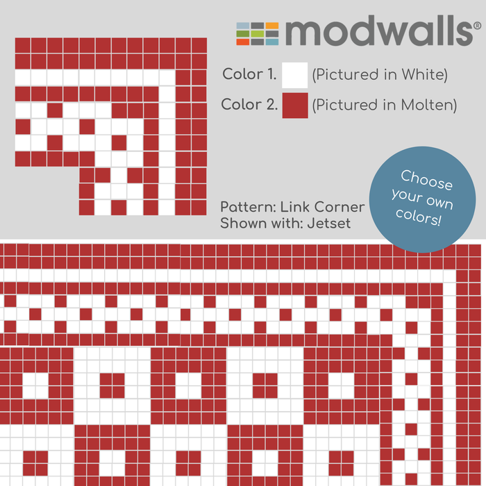 Vita Porcelain Mosaic Tile | Custom Pattern Border Link Corner