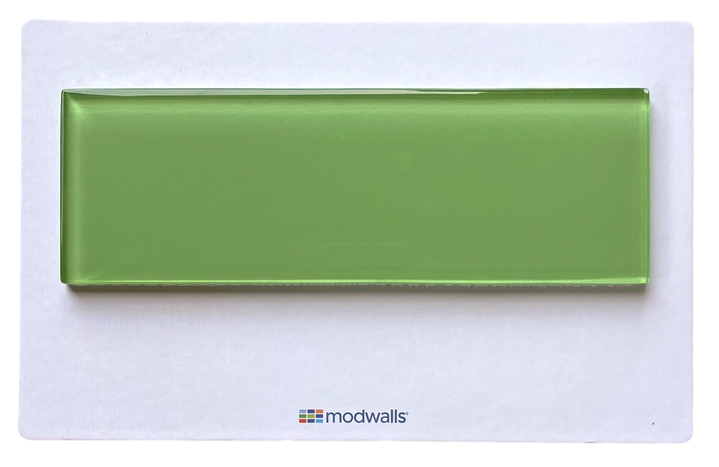 Lush Glass Subway Tile | Wasabi 3x9