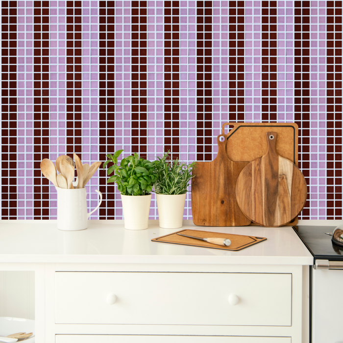 Vita Porcelain Mosaic Tile | Custom Pattern Stripe