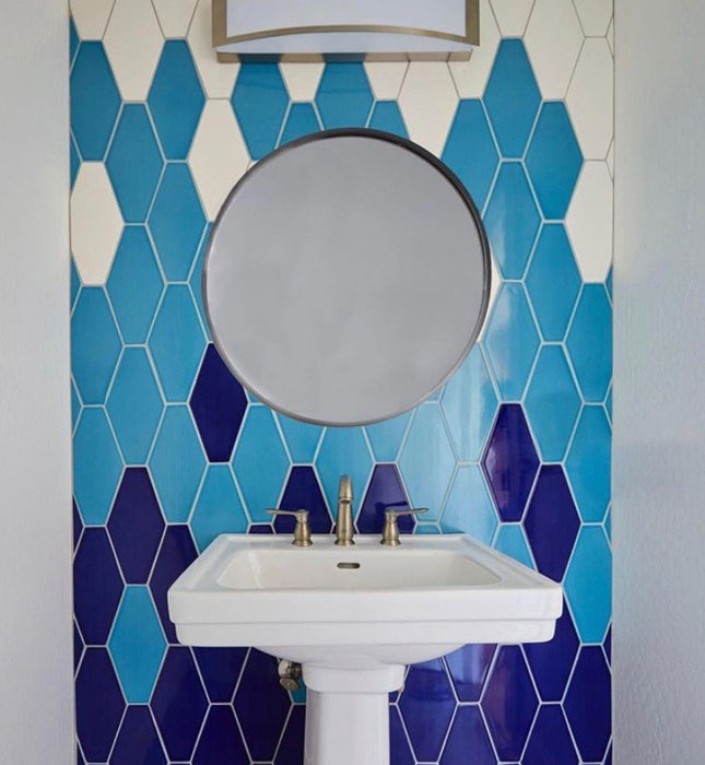 Modwalls Basis Handmade Ceramic Tile | Stretch Hex | Modern tile for backsplashes, kitchens, bathrooms, showers & feature areas. 