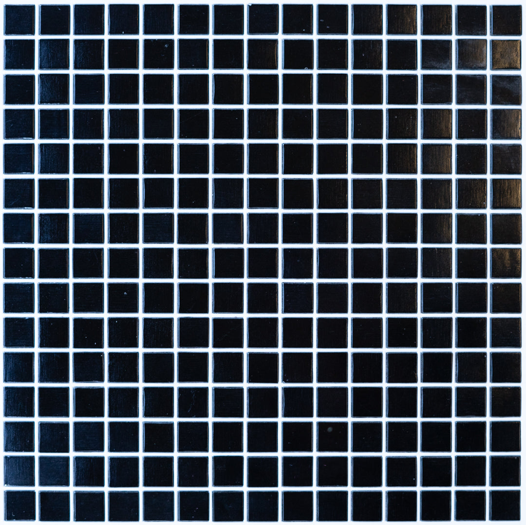 Black Brio Glass Mosaic Tile