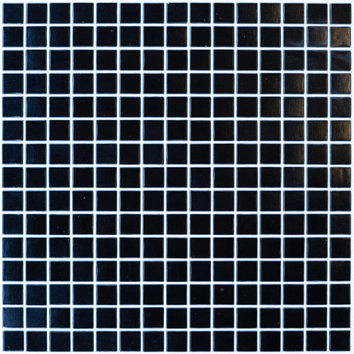 Modwalls Brio Glass Mosaic Tile | Black | Colorful Modern & Midcentury glass tile for kitchens, bathrooms, backsplashes, showers, floors, pools & outdoors. 