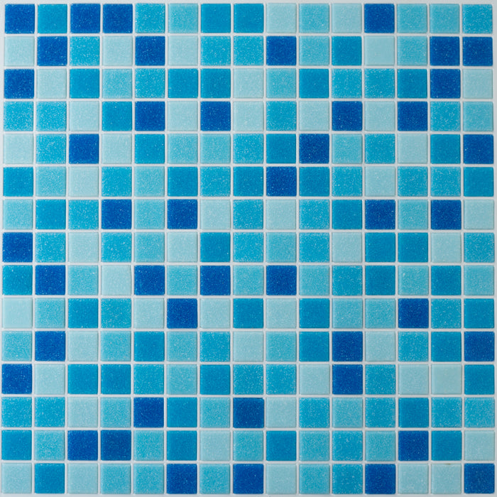 Modwalls Brio Glass Mosaic Tile | Cool Pool | Colorful Modern & Midcentury glass tile for kitchens, bathrooms, backsplashes, showers, floors, pools & outdoors. 