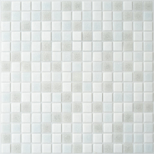Modwalls Brio Glass Mosaic Tile | White linen| Colorful Modern & Midcentury glass tile for kitchens, bathrooms, backsplashes, showers, floors, pools & outdoors. 