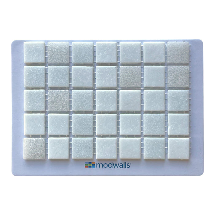 Brio Glass Mosaic Tile | White Linen Blend