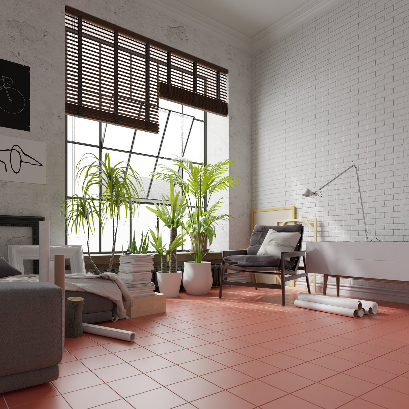 Modwalls | ColorBlock Porcelain Floor & Outdoor Tile | Canyon | Red