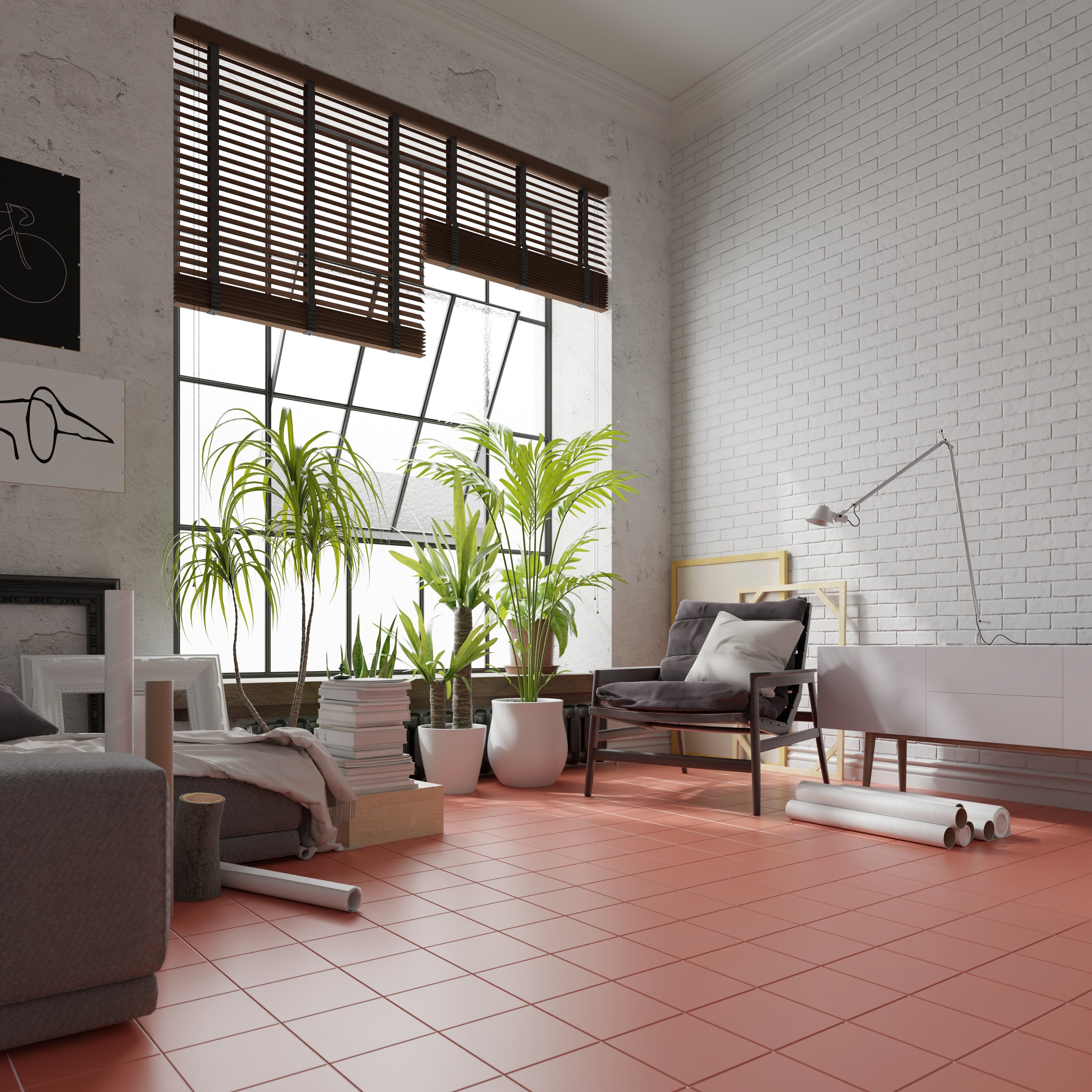 Modwalls | ColorBlock Porcelain Floor & Outdoor Tile | Canyon | Red