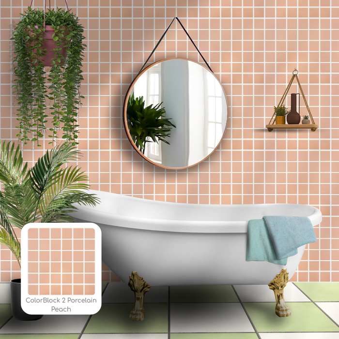 ColorBlock 2 Porcelain Tile | Peach