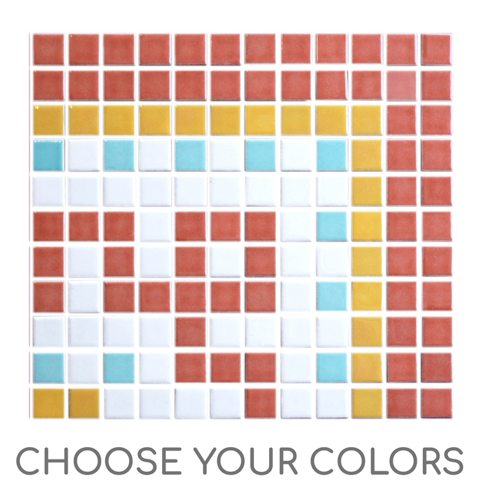 Vita Porcelain Mosaic Tile | Custom Pattern Border Curio Corner